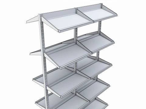 Store Pharm See Through Shelving Unit 3D Model