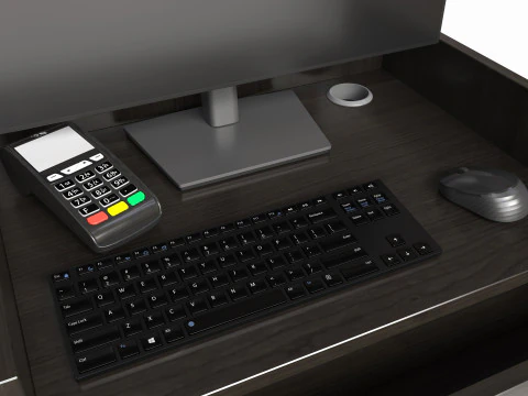 Store Register Checkout Counter 3D Model