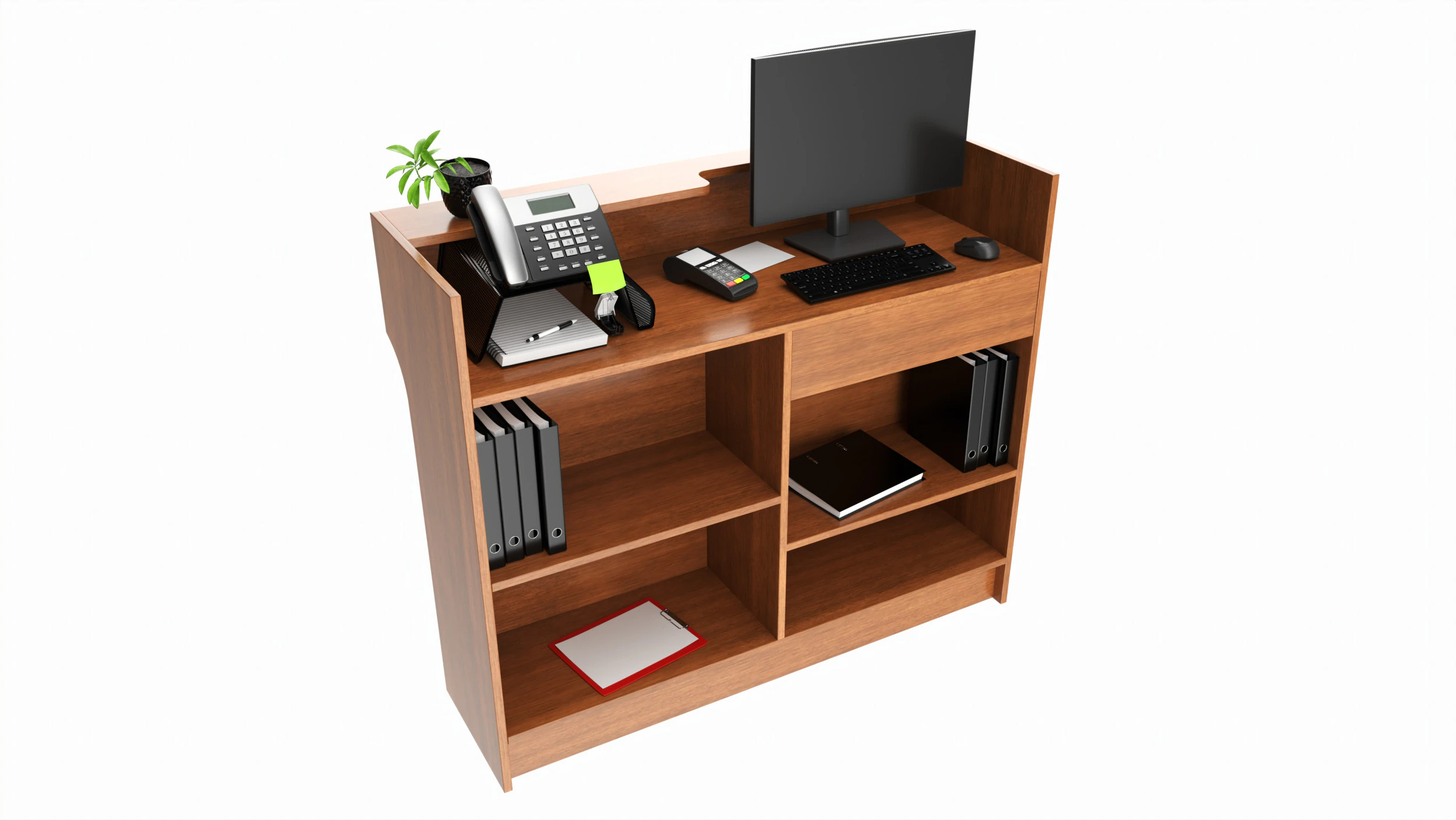 Store Register Checkout Counter Large 3D Model .c4d .max .obj .3ds .fbx .stl .blend 