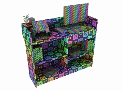 Store Register Checkout Counter Large 3D Model