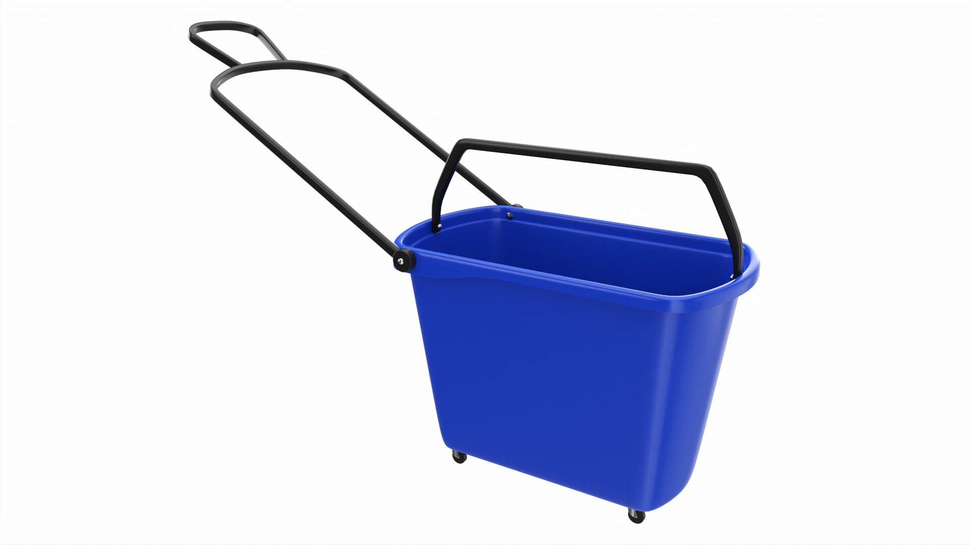 Store rolling shopping basket blue 3D Model .c4d .max .obj .3ds .fbx .stl .blend