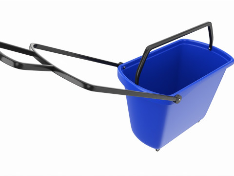 Store rolling shopping basket blue Modèle 3D