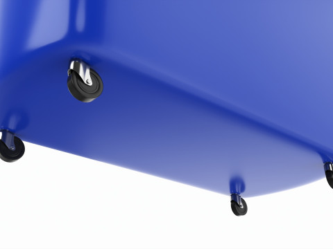 Store rolling shopping basket blue Modèle 3D