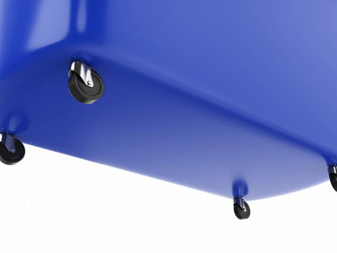 Store rolling shopping basket blue 3D Model