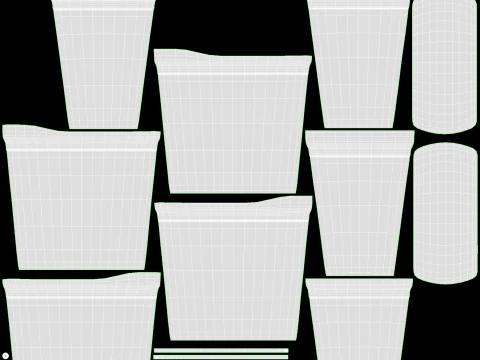 Store rolling shopping basket blue 3D Model