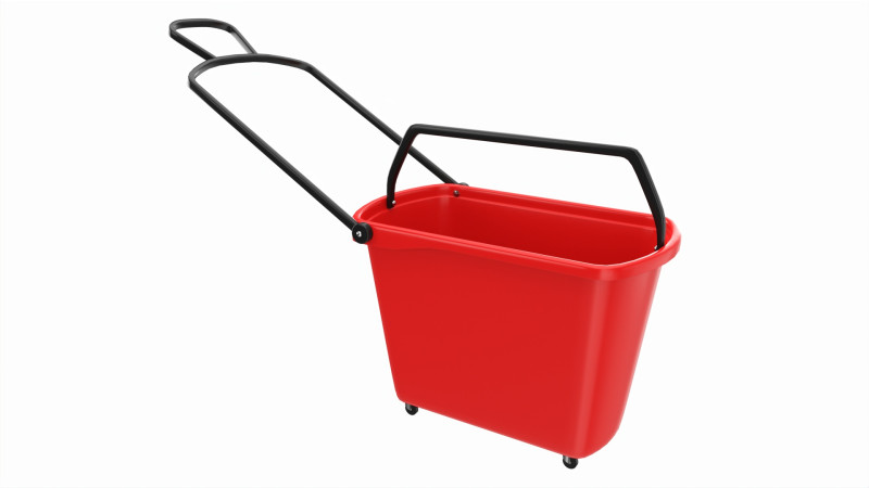 Store rolling shopping basket red Model 3D .c4d .max .obj .3ds .fbx .stl .blend 