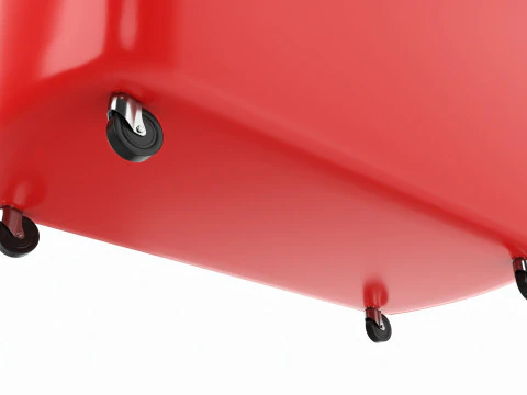 Store rolling shopping basket red 3D Model