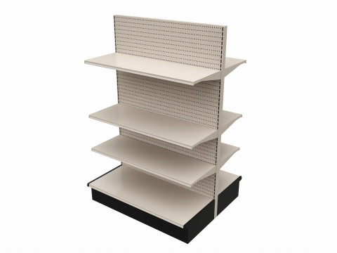 Store Shelving Double Sided Unit Model 3D