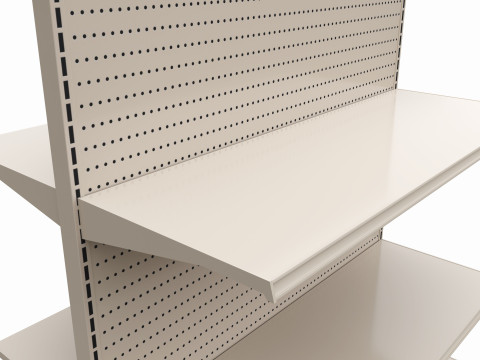 Store Shelving Double Sided Unit Model 3D