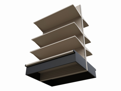 Store Shelving Double Sided Unit Model 3D