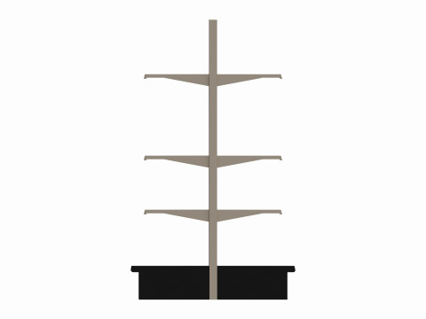 Store Shelving Double Sided Unit Model 3D