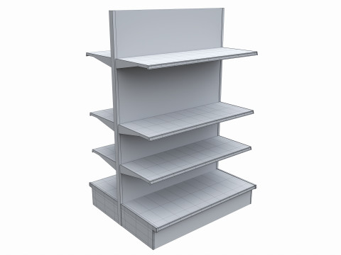 Store Shelving Double Sided Unit Model 3D