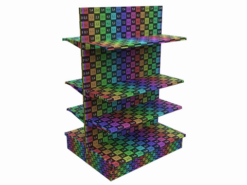 Store Shelving Double Sided Unit Model 3D
