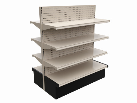 Store Shelving Double Sided Unit Small Modelo 3D