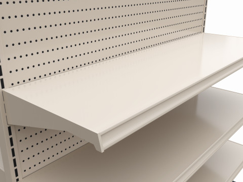 Store Shelving Double Sided Unit Small 3D 모델