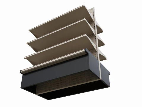 Store Shelving Double Sided Unit Small 3D Model