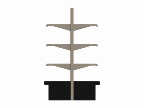 Store Shelving Double Sided Unit Small 3D 모델