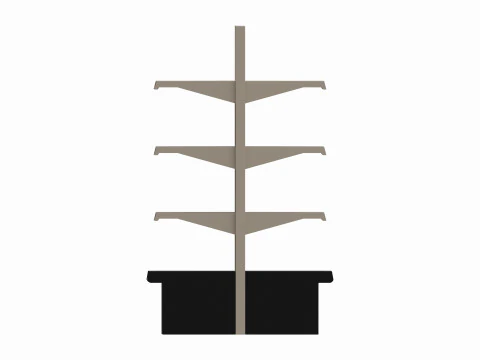 Store Shelving Double Sided Unit Small 3D Model