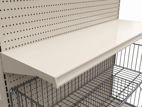 Store Shelving Double Sided Unit Small With Baskets 3D Model
