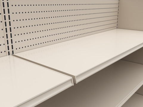Store Shelving Double Sided Unit With End Cap Unit 3D 模型