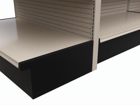 Store Shelving Double Sided Unit With End Cap Unit 3D 模型