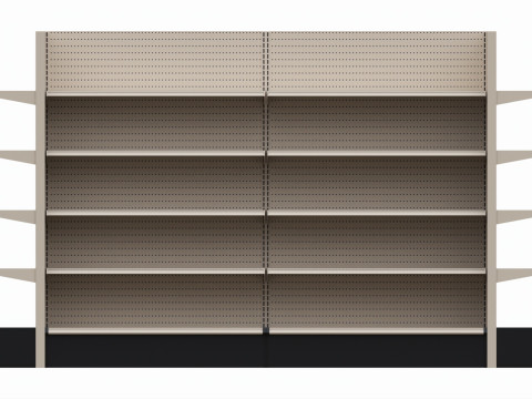 Store Shelving Double Sided Unit With End Cap Unit 3D 模型