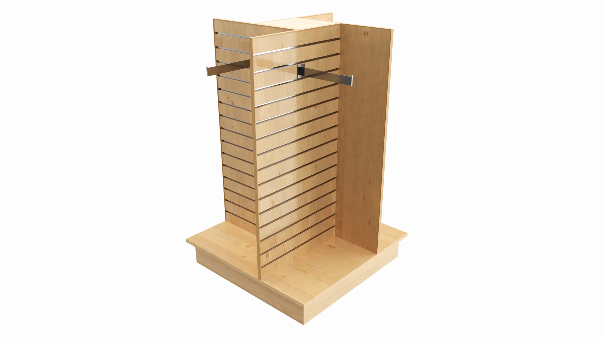 Store slatwall 4-way merchandiser 3D Model .c4d .max .obj .3ds .fbx .stl .blend 