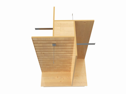 Store slatwall 4-way merchandiser 3D Model