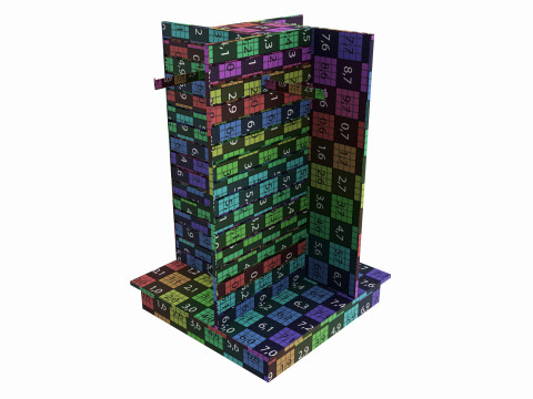 Store slatwall 4-way merchandiser 3D Model