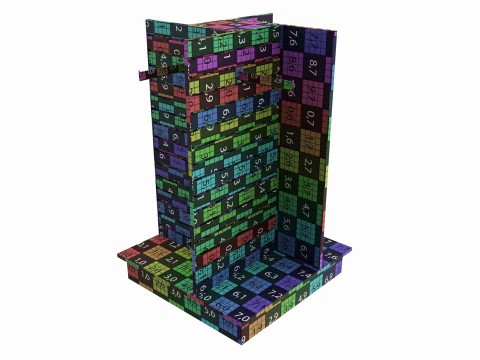 Store slatwall 4-way merchandiser 3D Model