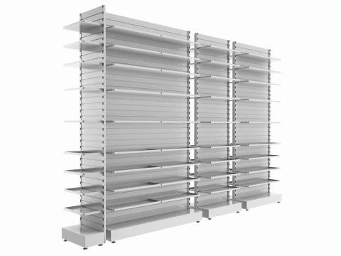ストアSlatwallメタル両面シェルフユニット 3Dモデル