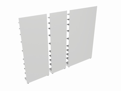 Store Slatwall Metal Slatwall Wall Shelf Unit Modelo 3D