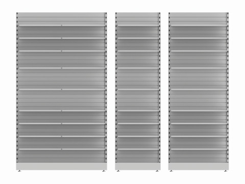 Store Slatwall Metal Slatwall Wall Shelf Unit Modelo 3D