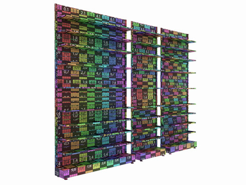 Store Slatwall Metal Slatwall Wall Shelf Unit Modelo 3D
