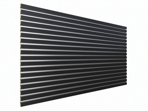 アルミニウムインサート付きスラットウォールパネルを保管 3Dモデル