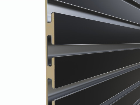 Store slatwall panel with aluminum insert Modèle 3D