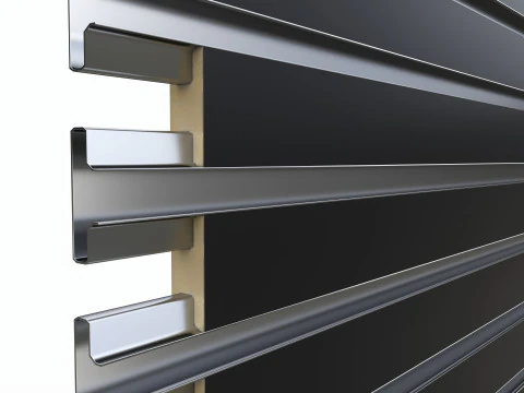 Store slatwall panel with aluminum insert 3D Model