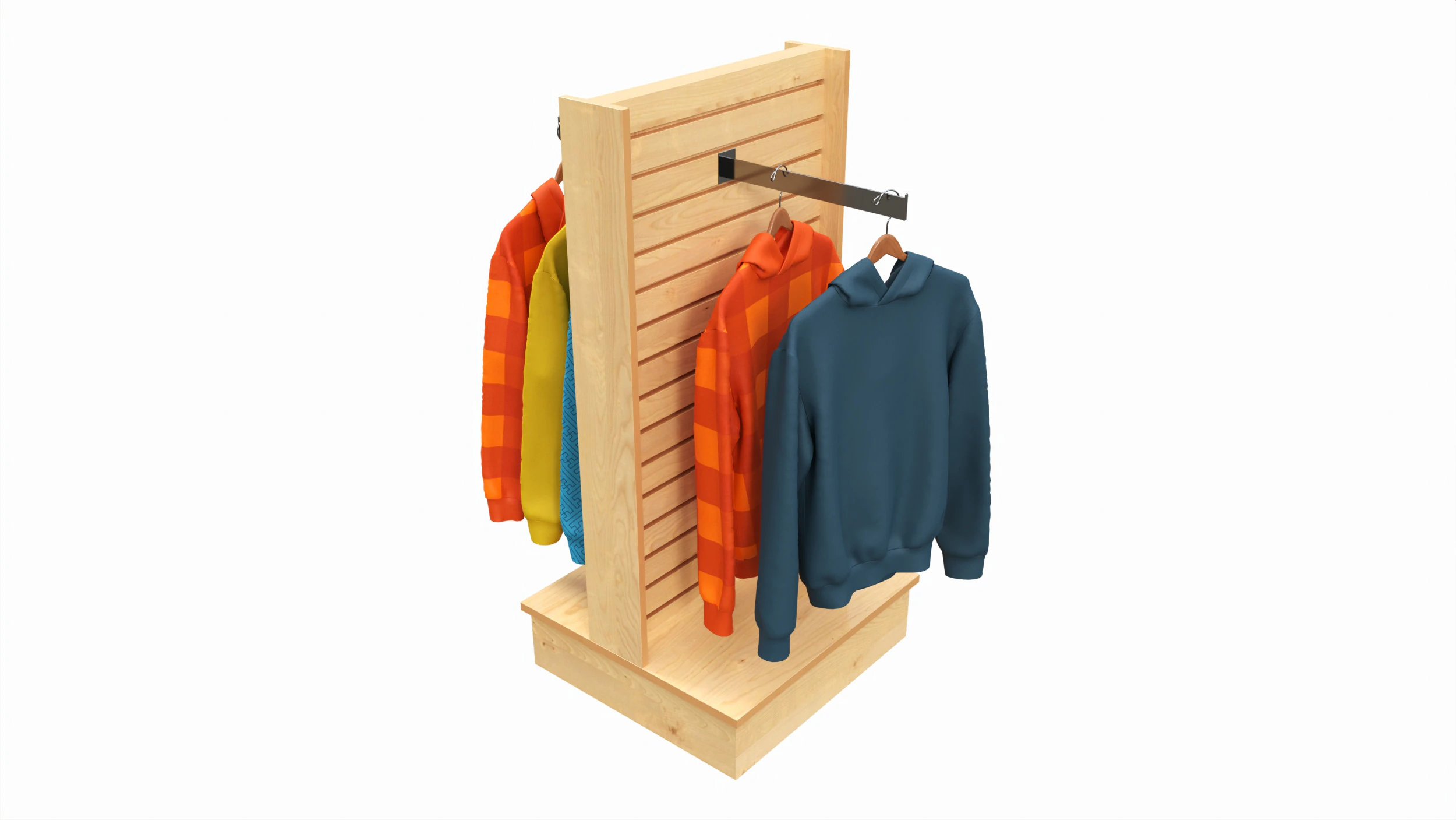 Store T-shaped 2-Way Merchandiser 3D Model .c4d .max .obj .3ds .fbx .stl .blend 