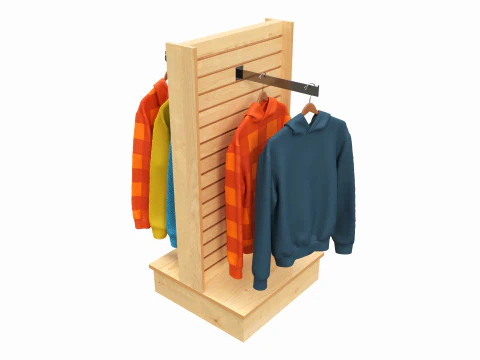 Simpan Merchandiser 2 Arah berbentuk T Model 3D