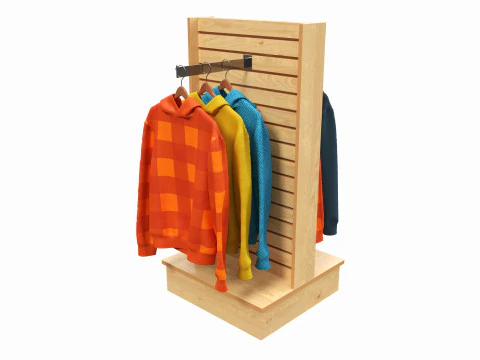 Store T-shaped 2-Way Merchandiser 3D Model