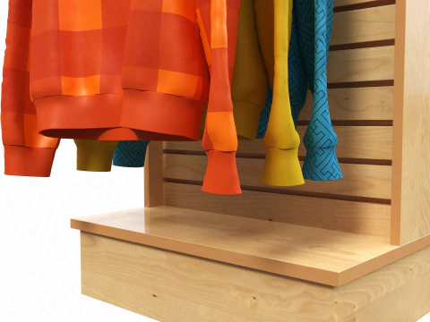 Store T-shaped 2-Way Merchandiser 3D Model