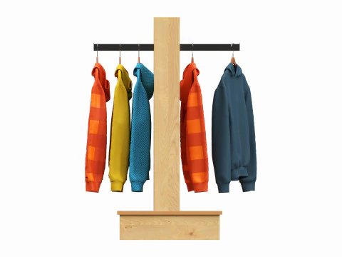 Store T-shaped 2-Way Merchandiser 3D Model