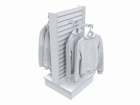 Store T-shaped 2-Way Merchandiser 3D Model