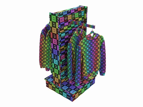 Store T-shaped 2-Way Merchandiser 3D Model