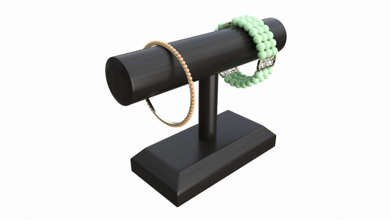 Store vintage wooden jewelry bracelet display stand 3D