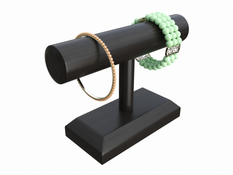 Store vintage wooden jewelry bracelet display stand 3D 模型