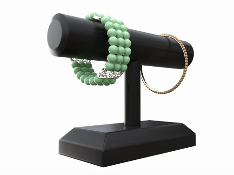 Store vintage wooden jewelry bracelet display stand 3D Model