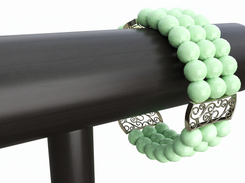 Store vintage wooden jewelry bracelet display stand 3D Model