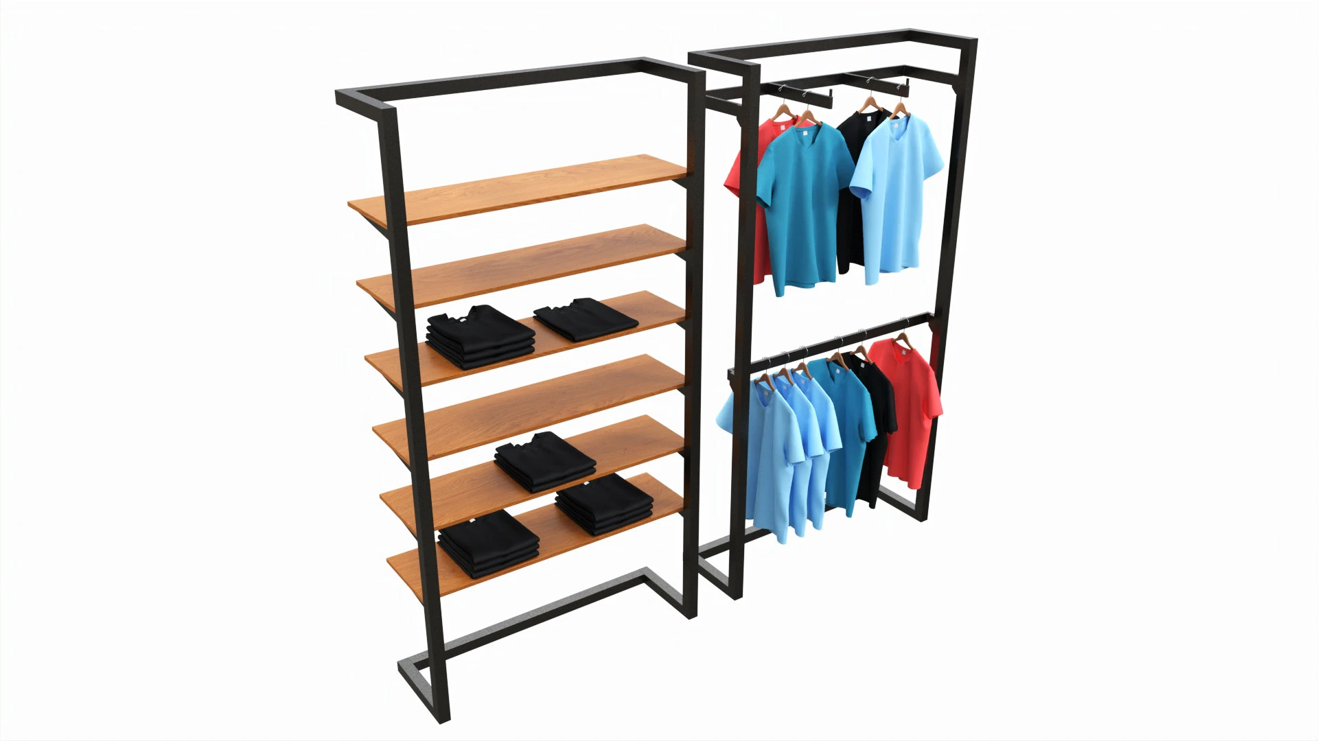 Store Wall Display Frame System 3D Model .c4d .max .obj .3ds .fbx .stl .blend 