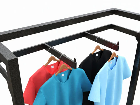 Store Wall Display Frame System 3D Model